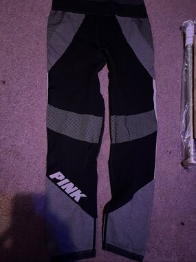 VS PINK Black, White and Gray Leggings